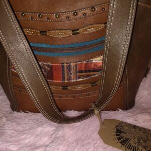 *Women's Catchfly Studio Brown Multicolor Tote Bag